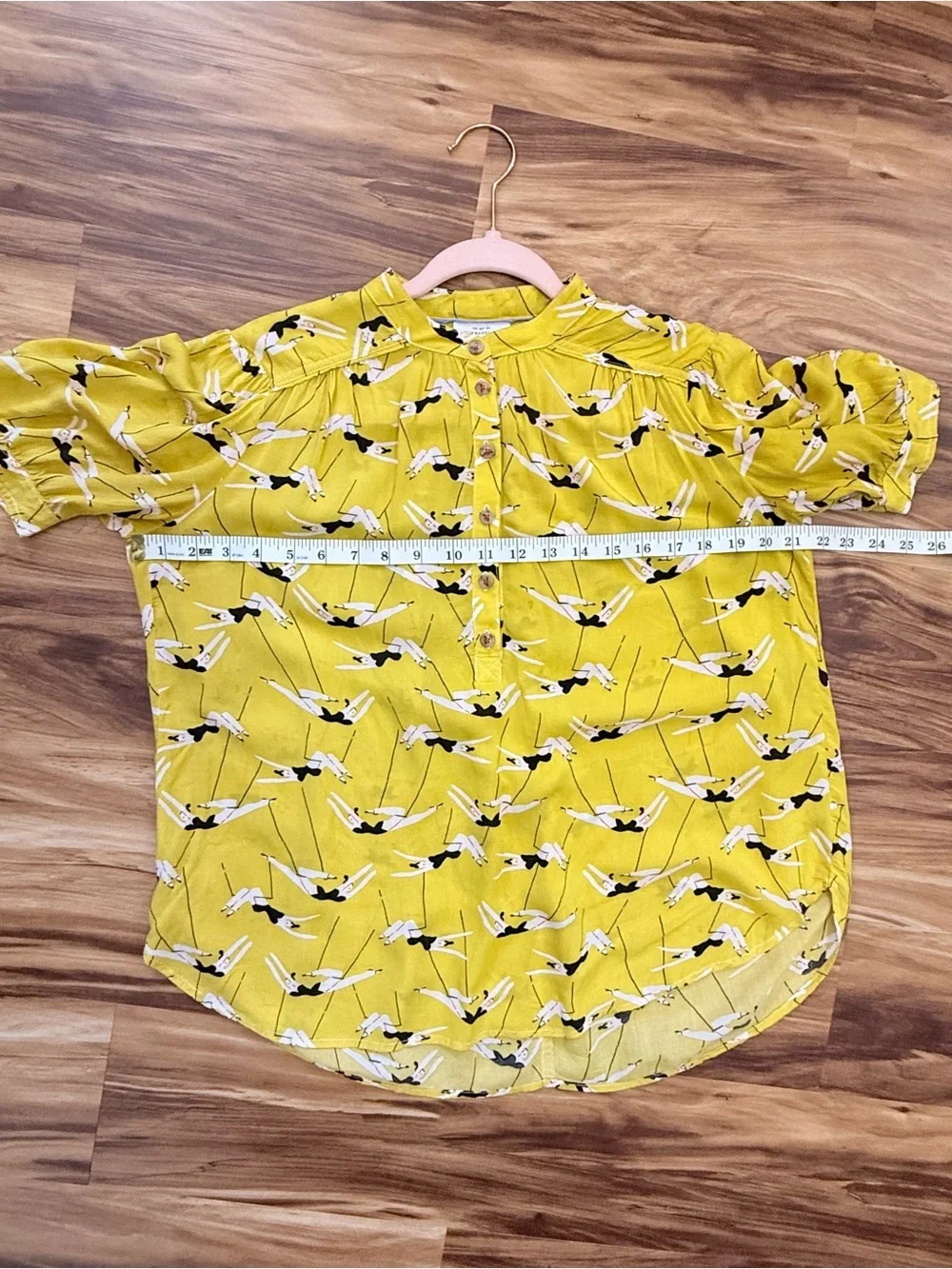 Anthropologie Emily Isabella Mustard Yellow Flying Trapeze Top